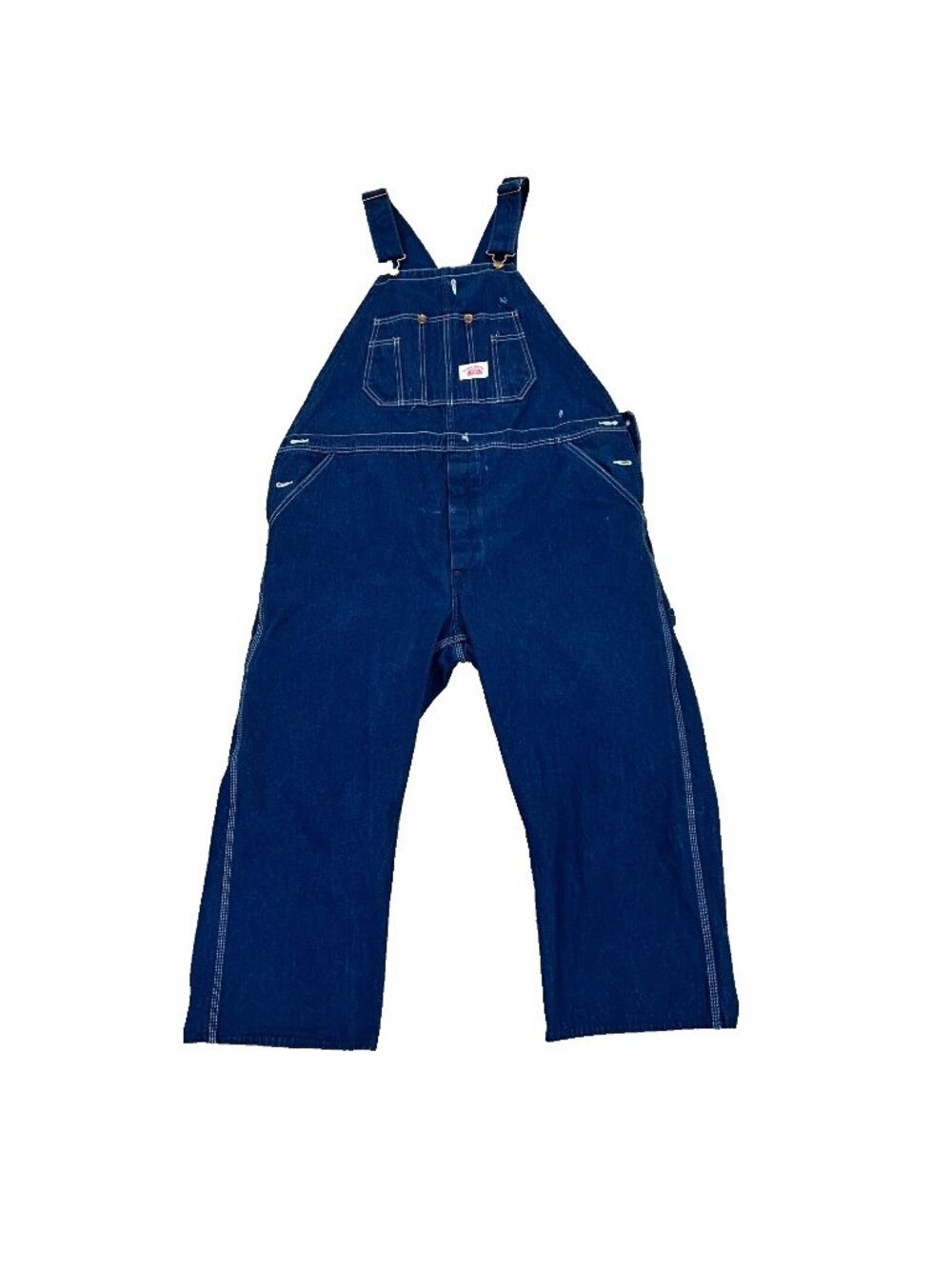 Roundhouse Men's Blue Denim Bib Overalls Sz 40x23 Farmer Hillbilly Highwaters